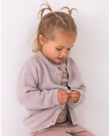 Strik Cardigan   100  Merino Uld Til Baby  Oeko-texâ  50 56 Beige Melange