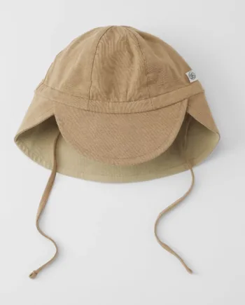 Sun Hat  Reversible  Peanut Brown Sandy Beach   -12m