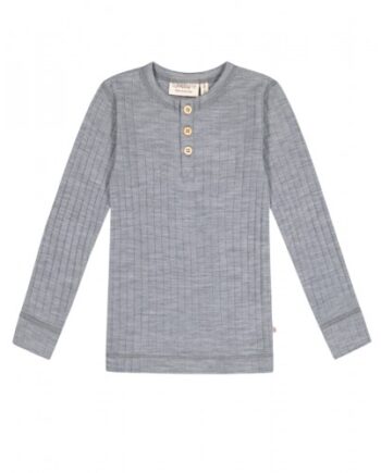 -shirt Med Lange ærmer   100  Merino Uld  Oeko-texâ  86 92 Grey Melange
