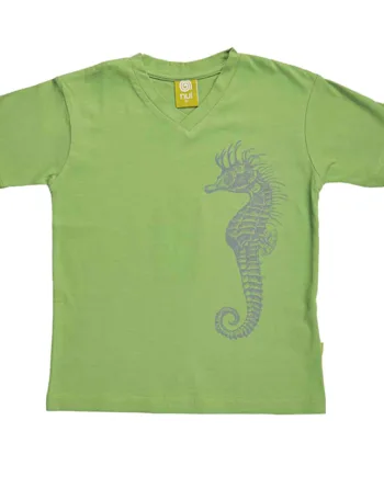 -shirt Med  -hals Grøn Søhestprint