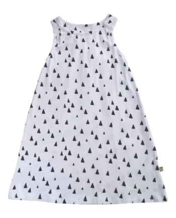 Tank-top Kjole Hvid Med Sejlprint