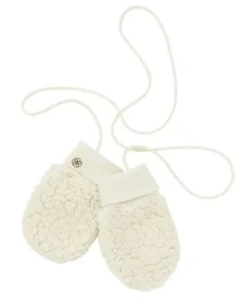 Teddy Mittens Off White   -12m