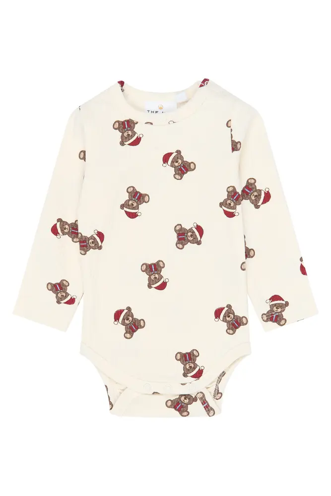 The New Siblings Holiday Teddy Langærmet Rib Body Gardenia Aop 62