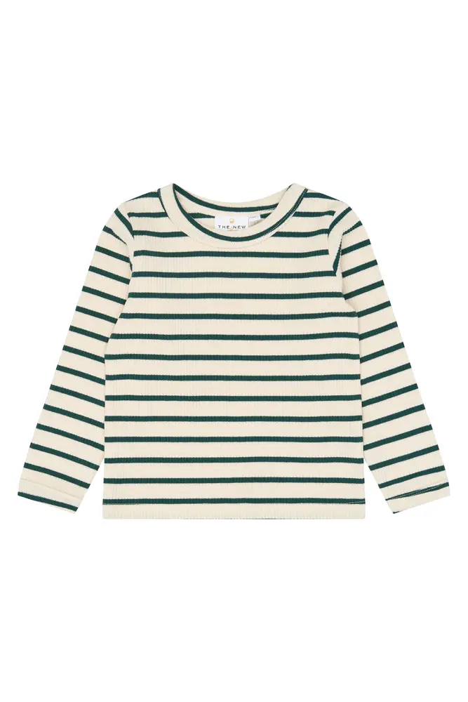 The New Siblings Vico Rib Bluse June Bug Striped 110