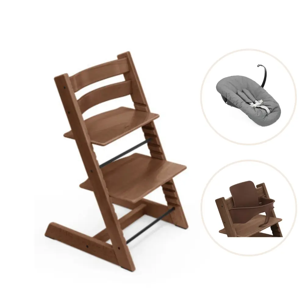 Tripp Trapp Højstol Bøg Inkl  Newborn Sæt Og Babysæt Warm Brown