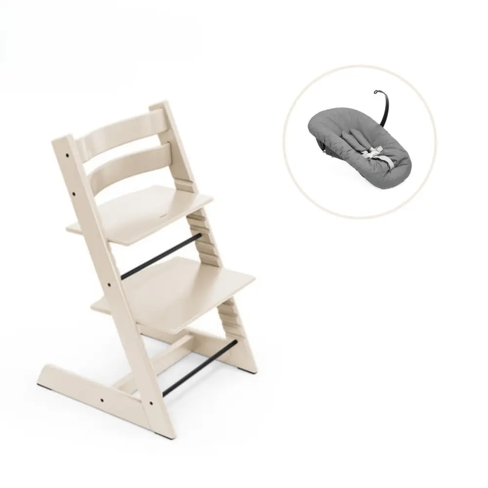 Højstol Bøg Inkl  Newborn Sæt Vanilla White