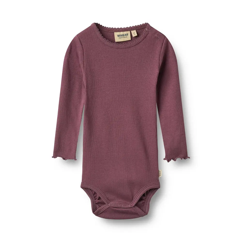 Wheat Regitze Langærmet Rib Body Eggplant 92