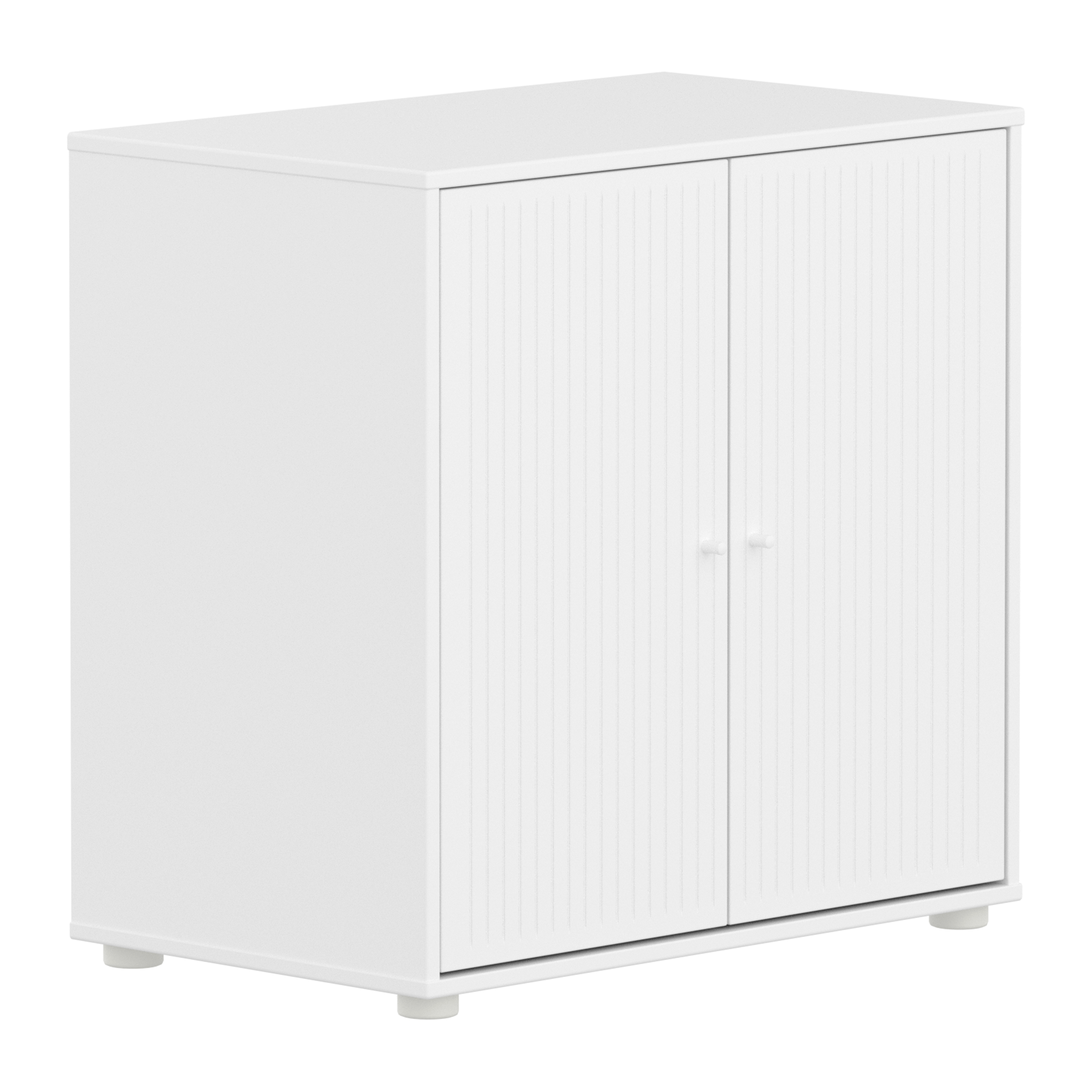 Flexa Saga Skab 74 20x75 5x45 Hvid Riller Hvid Greb