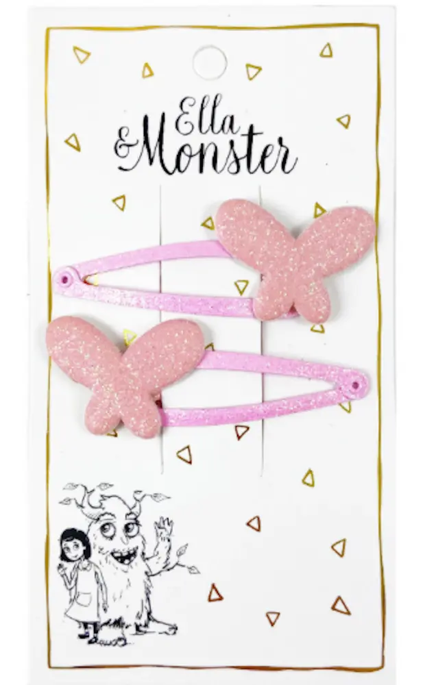 Hårclips Pink Butterfly