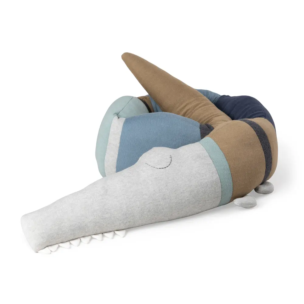 Strikket Pude  Sleepy Croc  Dusty Blue Mix