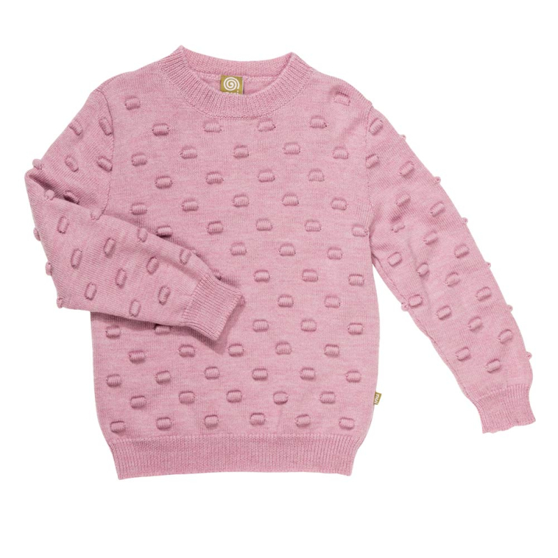 Uld Sweater Boblestrik Rosa