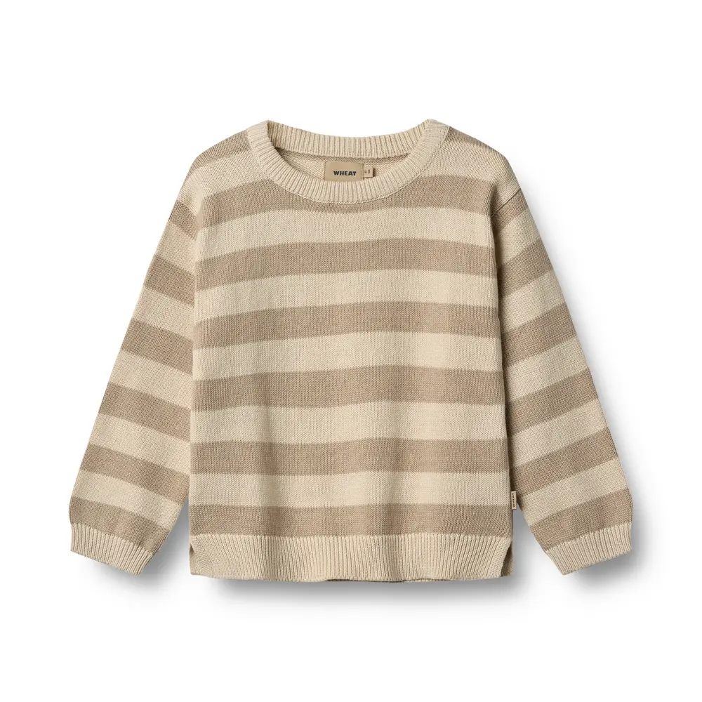 Wheat Morgan Strik Pullover Beige Stripe 122